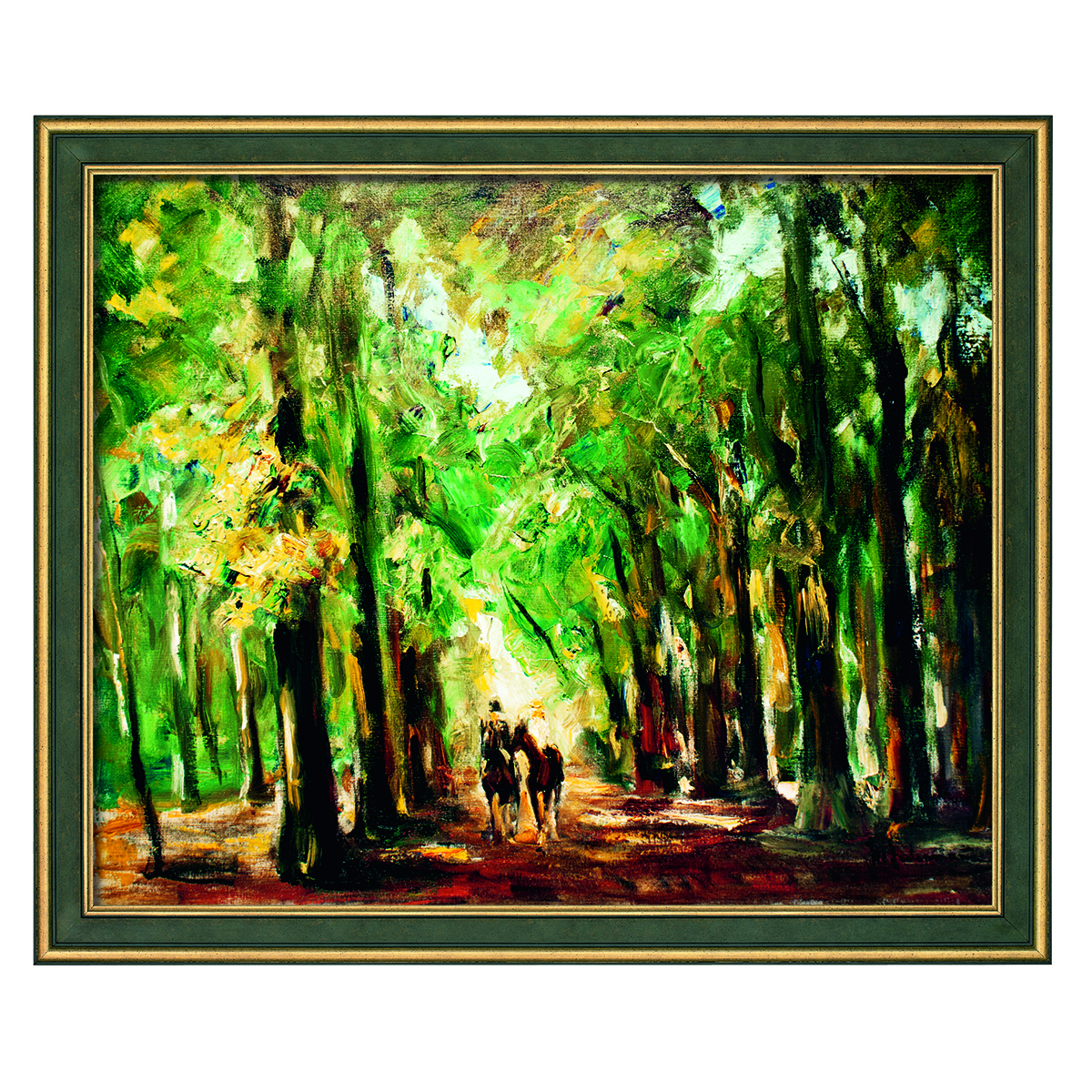 Max Liebermann: Bild "Reiter im Tiergarten", gerahmt