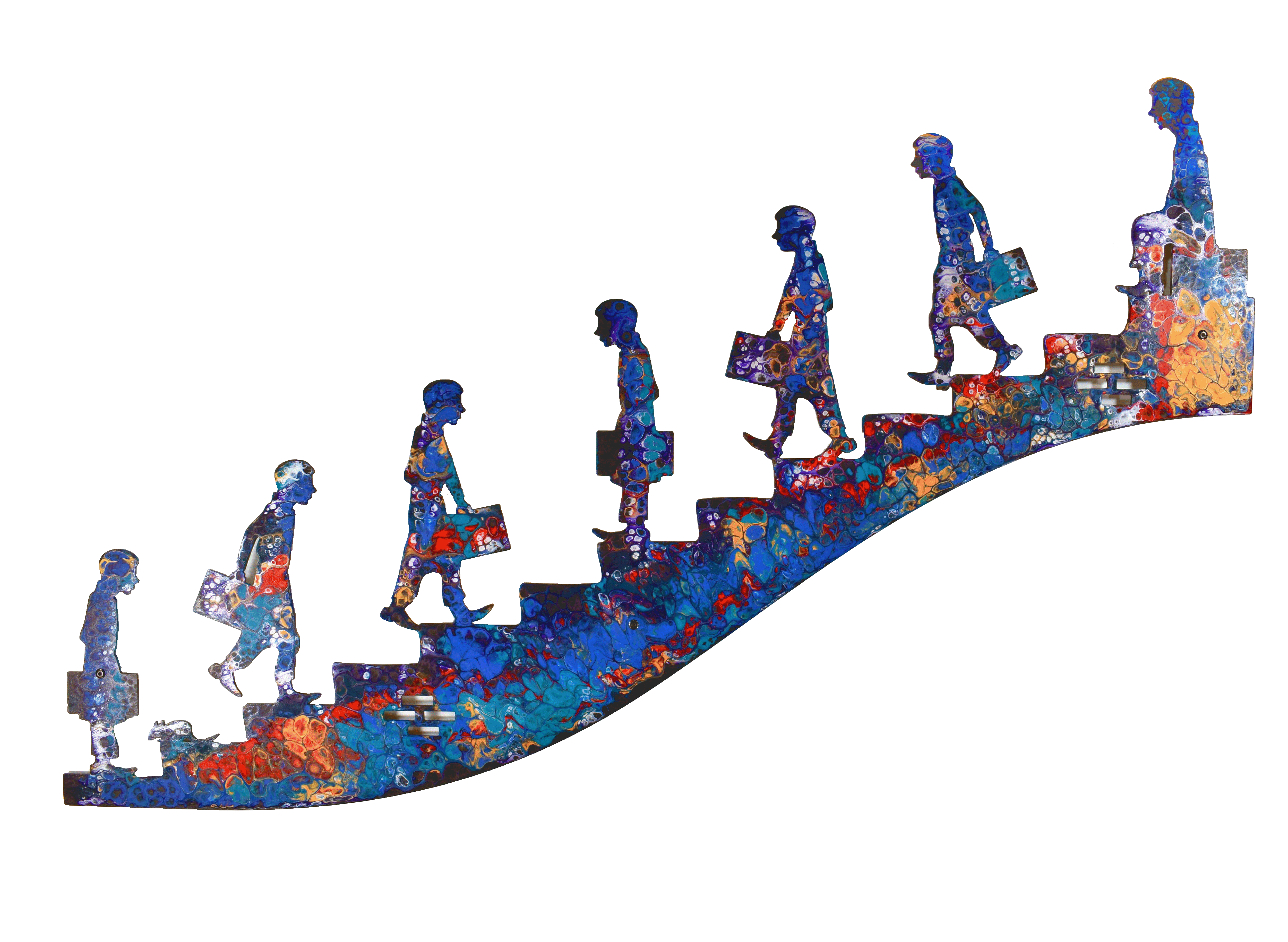 Wandskulptur "On The Stairs"