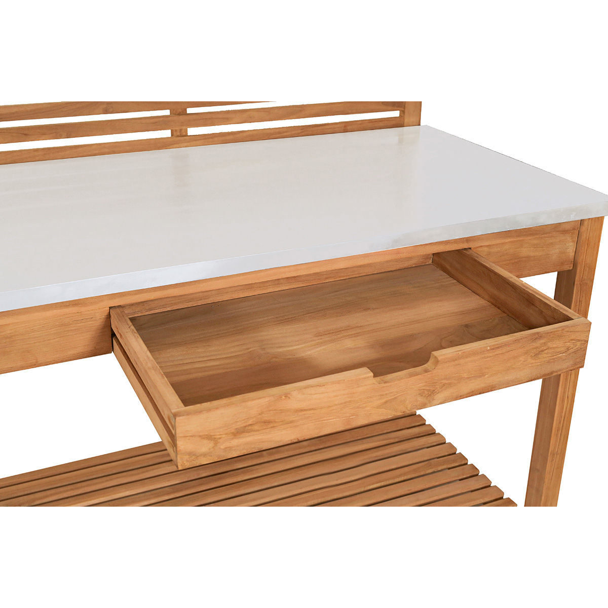 Pflanztisch Teak mit Schublade