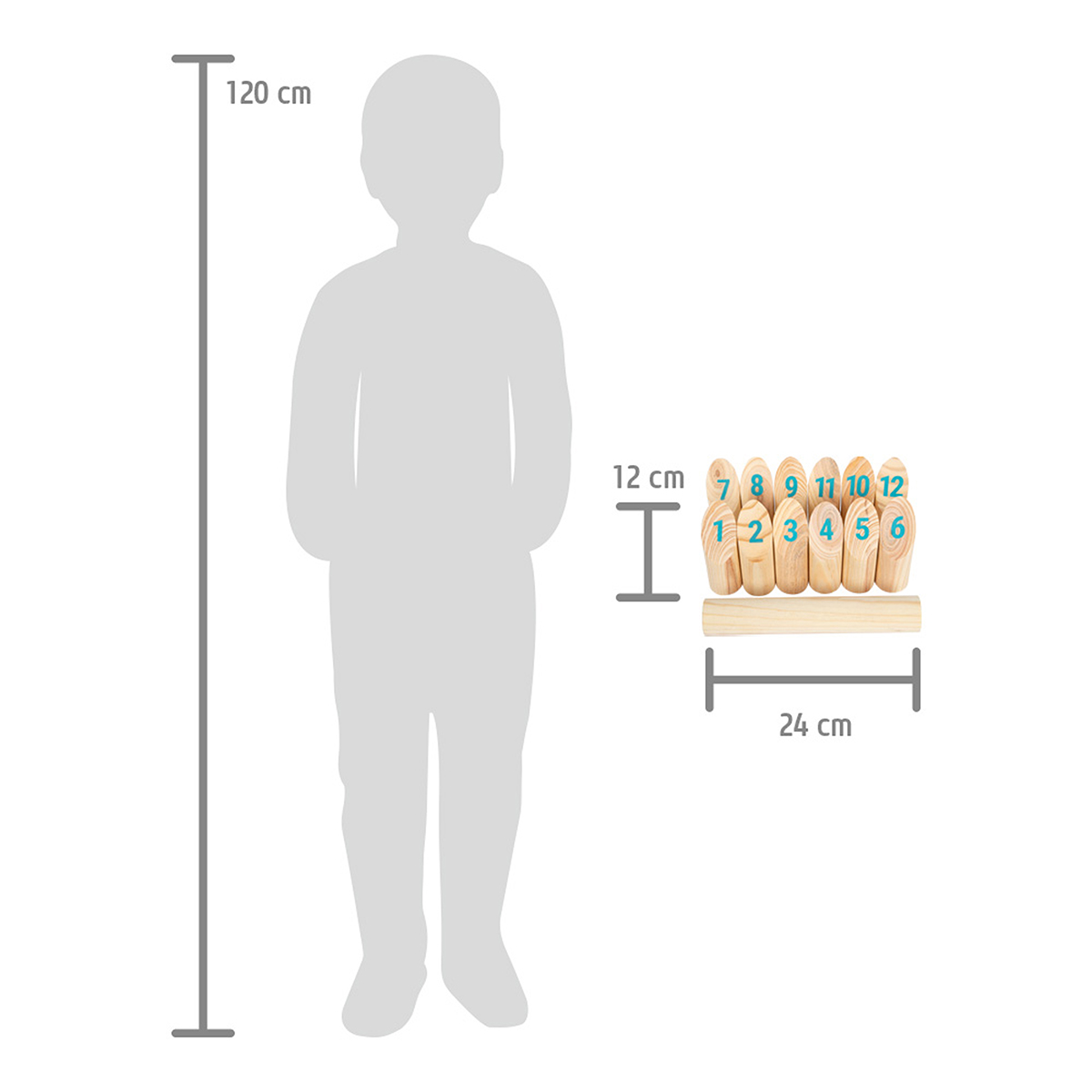 Wikingerspiel Kubb mit Zahlen "Active“