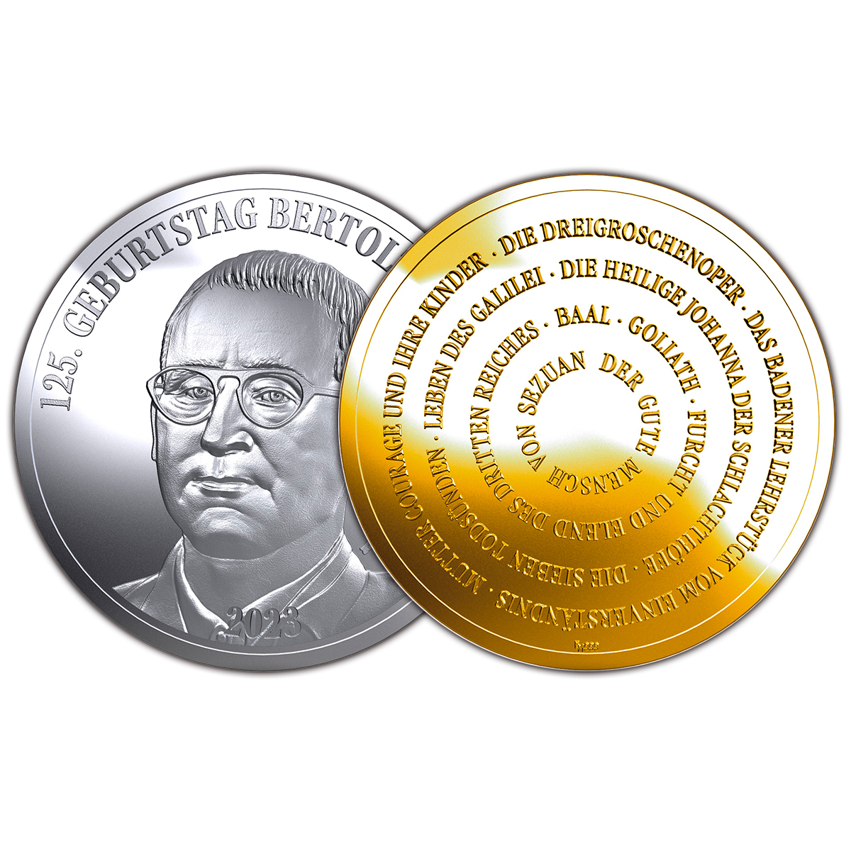 Medaille "125 Jahre Bertolt Brecht"
