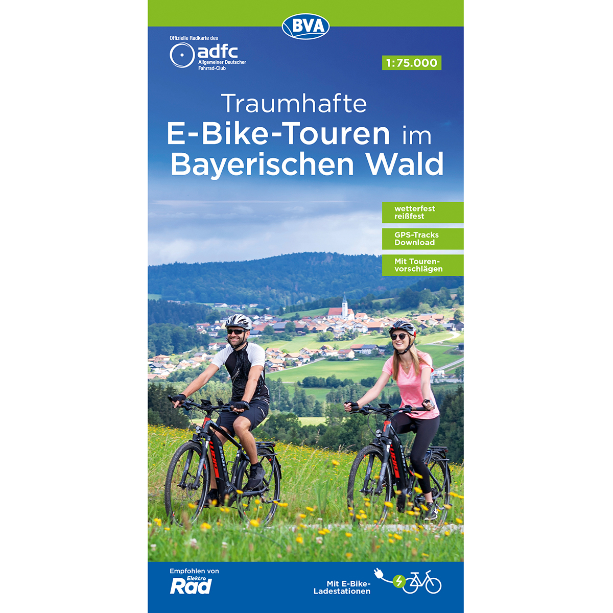 ADFC-Regionalkarte - E-Bike Touren im Bayerischen Wald