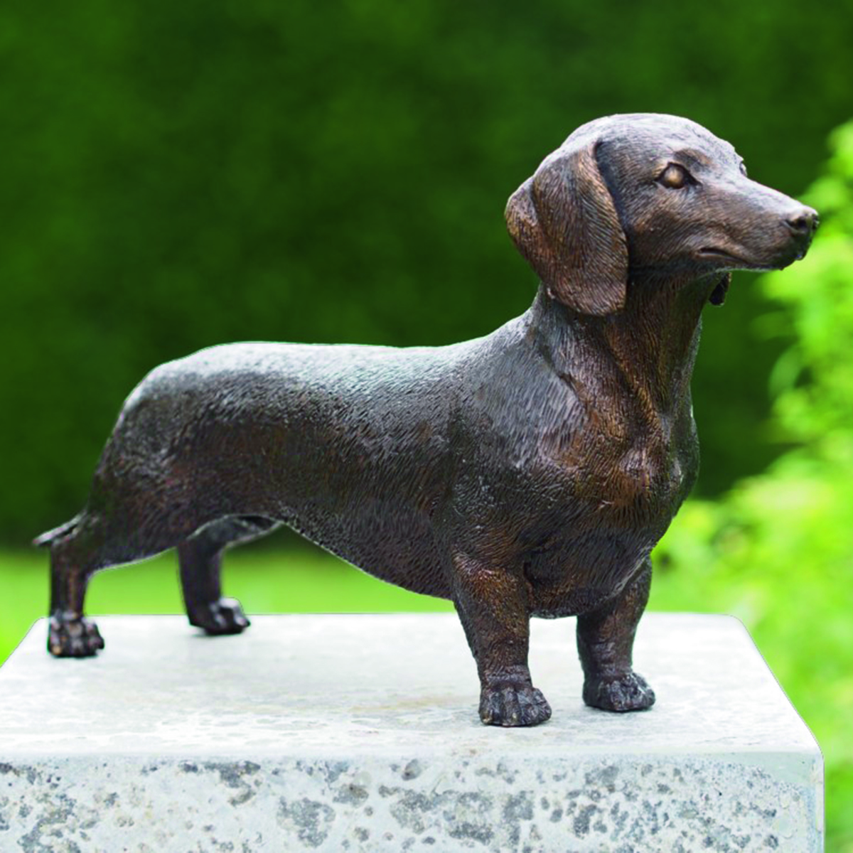 Gartenskulptur "Dackel", Bronze